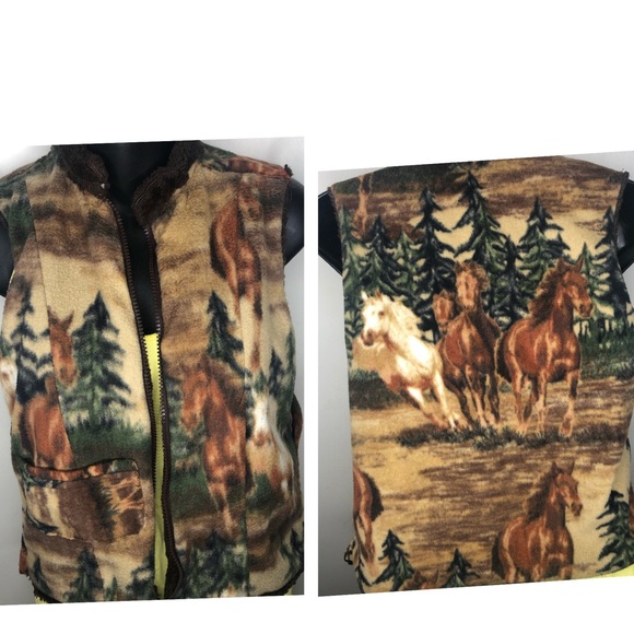 Jackets & Blazers - Reversible horse lovers furry vest small